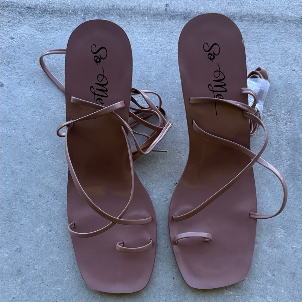 So Me Mauve-Tan Strappy Women's Sandals